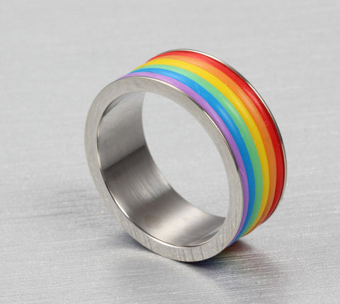 Image of Stainless Steel Rainbow Ring