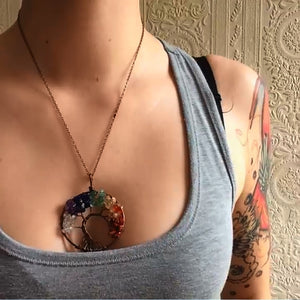 Chakra Tree Of Life Necklace Set