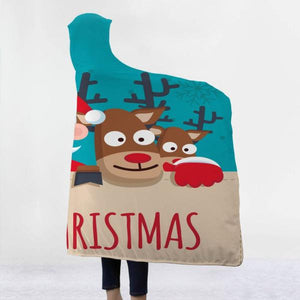 Santa and Reindeer Hooded Blankets