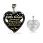 To My Little Angel - Love Mom - Heart Necklace