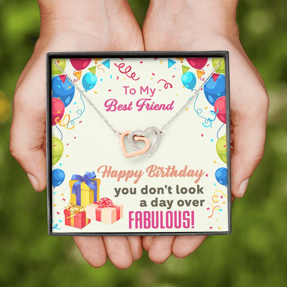 Best Friend - Birthday Gift - Interlocking Hearts Necklace